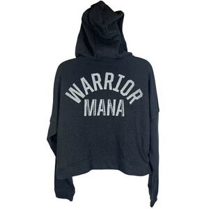Under Armour Women Sz M Project Rock Terry Crop Hoodie "Warrior Mana" Black-1747